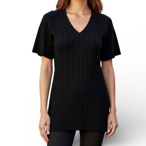 CALVIN KLEIN Chunky Knit Flutter Sleeve Sweater